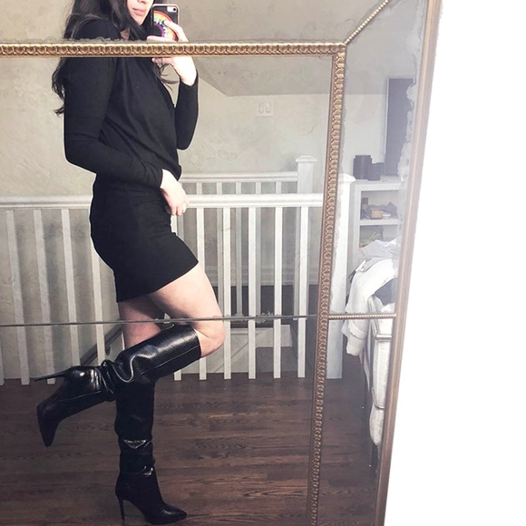 Cowl Drape Neck Wool Dress | Helmut Lang - Picture 6 of 8